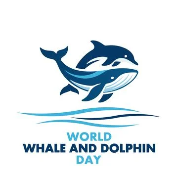 Whale Dolphin World Day Stock Illustration