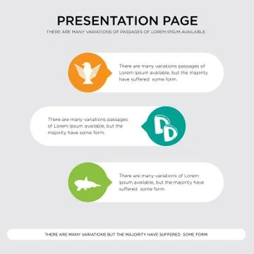 Whale, double d, gryphon presentation design template in orange, green, yello Stock Illustration