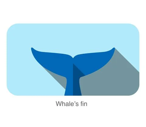 Whale fin flat icon design Illustrazione stock
