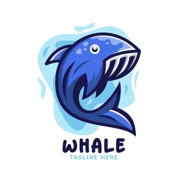 Whale Fish Logo Vector Template Stock Illustration