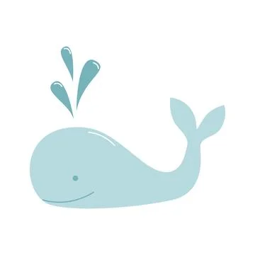 Whale flat vector illustration isolated on white background Stock Illustration