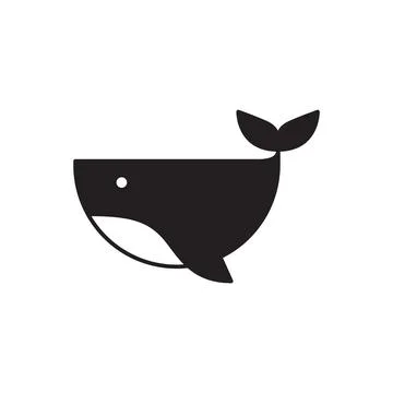 Whale geometric simple logo design vector Stock Illustration
