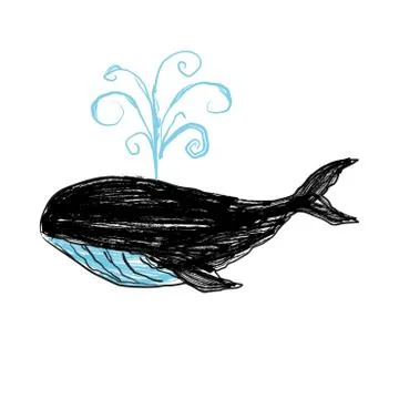 Whale hand painted Stock Illustration