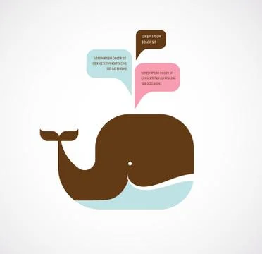 Whale icon with speech bubbles Stock Illustration