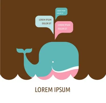 Whale icon with speech bubbles Stock Illustration
