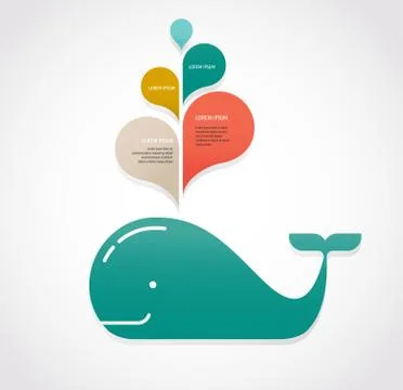 Whale icon with speech bubbles Stock Illustration
