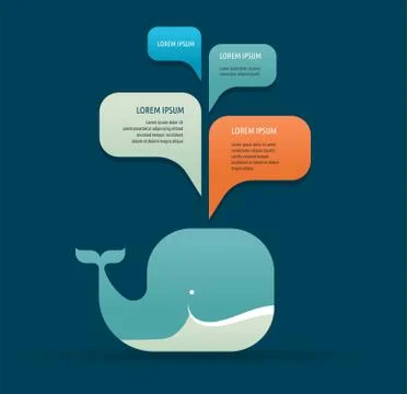 Whale icon with speech bubbles Stock Illustration