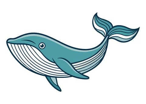 Whale isolated on white. Stock Illustration
