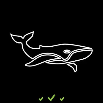 Whale it is white icon . Stock Illustration