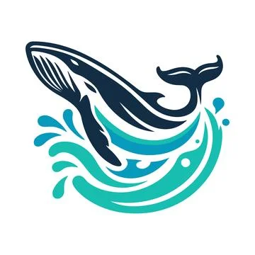 Whale Jumping in Ocean Vector Stock Illustration