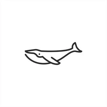Whale Line Icon Stock Illustration