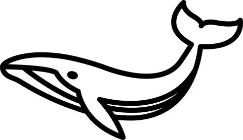 Whale in line icon style Illustrazione stock