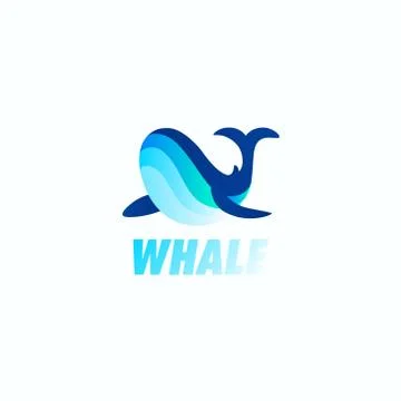 Whale logo design vector, Blue whale logo design, See food restaurant logo Illustrazione stock