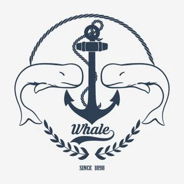 Whale logo vector Illustrazione stock