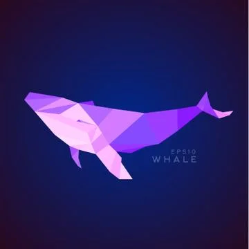 Whale Lowe roles polygons, vector illustration, logo Stock Illustration