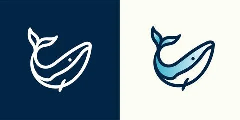 Whale Mascot Logo Design Vector With Modern Illustration Concept Style Stock Illustration