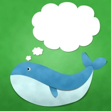 Whale with message box Stock Illustration