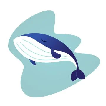Whale - modern vector flat illustration. Stock Illustration