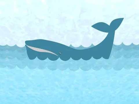 Whale in the ocean Stock Illustration