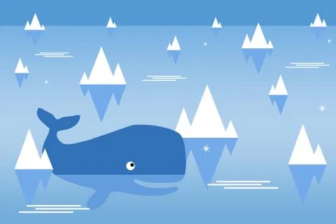 Whale ocean Stock Illustration