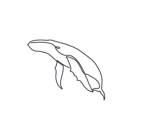 Whale oneline Stock Illustration