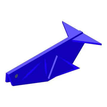 Whale origami icon isometric vector. Paper animal Illustrazione stock