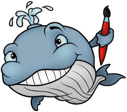 Whale Painter Stock Illustration