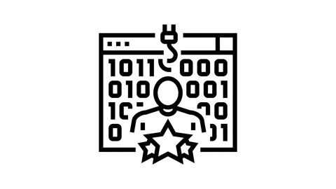 Whale phishing attacks line icon animation Video stock 224972674
