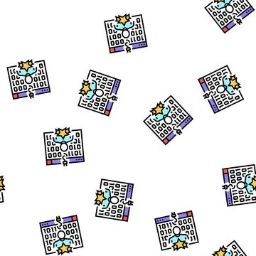 Whale phishing attacks vector seamless pattern Stock Illustration