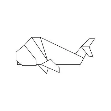 Whale Polygonal Lines Stock Illustration