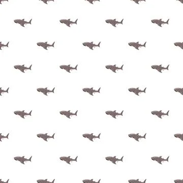 Whale shark cartoon seamless pattern repeating background Stock Illustration