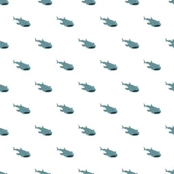 Whale shark seamless pattern for marine life design Illustrazione stock