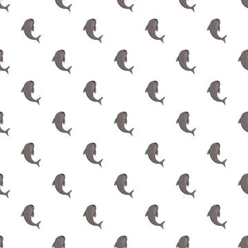 Whale sharks swimming in seamless pattern on white Illustrazione stock