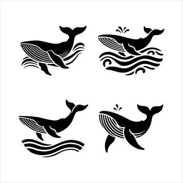 Whale silhouette Stock Illustration