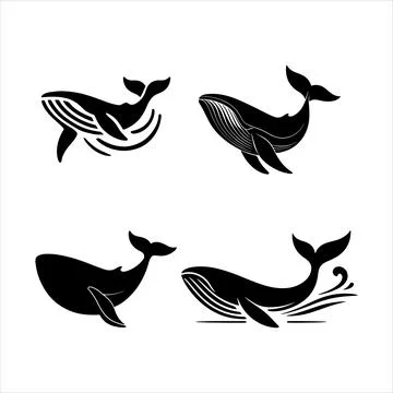 Whale silhouette Stock Illustration