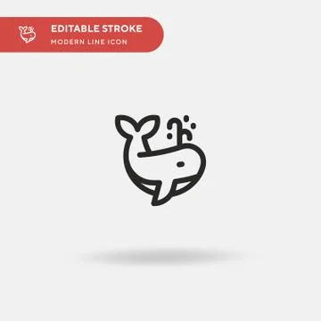 Whale Simple vector icon. Illustration symbol design template for web mobile  Stock Illustration