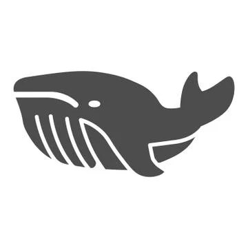 Whale solid icon, ocean concept, very large marine mammal sign on white イラスト素材