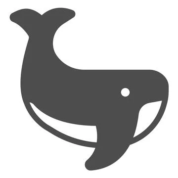 Whale solid icon, worldwildlife concept, sperm whale vector sign on white Ilustración de archivo