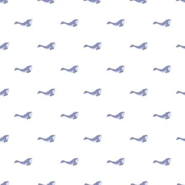 Whale swimming seamless pattern creating ocean marine background 스톡 일러스트