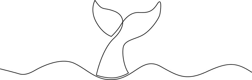 Whale tail emerging from water Vector 스톡 일러스트