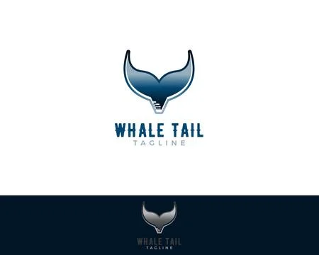 Whale Tail Logo Template Design Stock Illustration