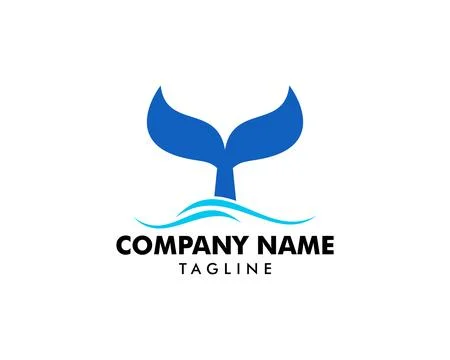 Whale Tail Logo Template Design Stock Illustration
