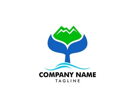 Whale Tail Logo Template Design Stock Illustration