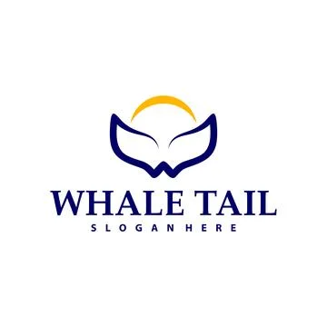 Whale tail logo vector template illustration, Creative whale tail logo desi.. Stock Illustration