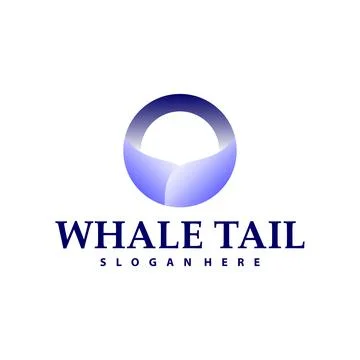 Whale tail logo vector template illustration, Creative whale tail logo desi.. Stock Illustration