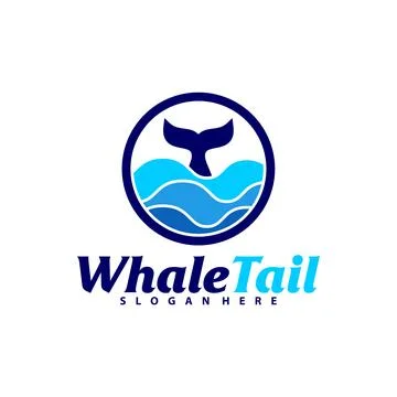 Whale Tail with Water logo vector template, Creative Whale Tail logo design.. Stock-Illustration