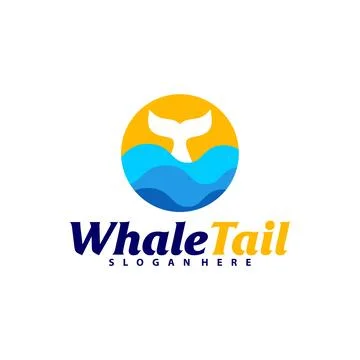 Whale Tail with Water logo vector template, Creative Whale Tail logo design.. Illustration