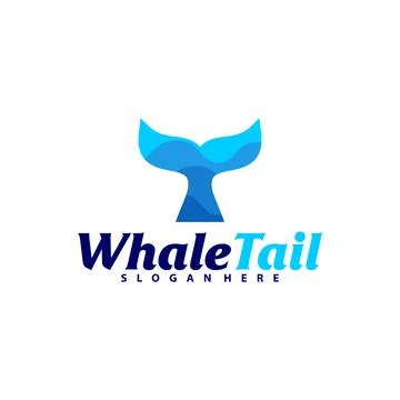 Whale Tail with Water logo vector template, Creative Whale Tail logo design.. Stock Illustration