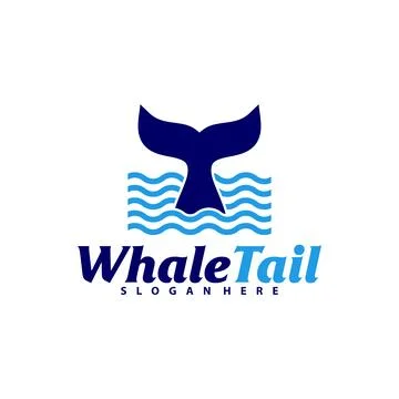 Whale Tail with Water logo vector template, Creative Whale Tail logo design.. Stock Illustration