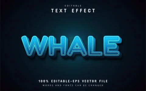 Whale text effect editable Stock Illustration